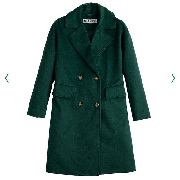 New Nine West green winter wool coat - Picture 3 of 7